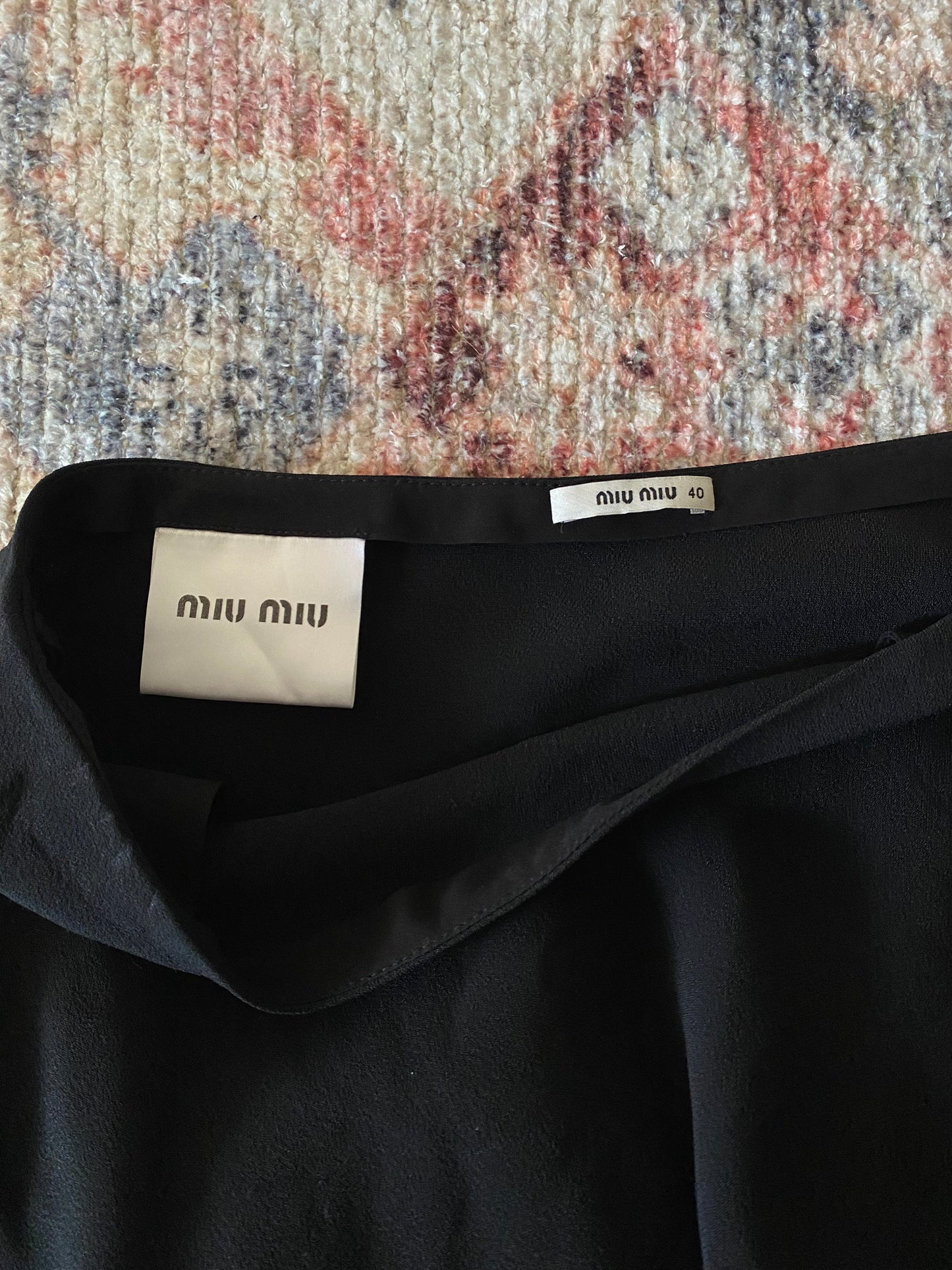 Miu Miu Black Midi Skirt