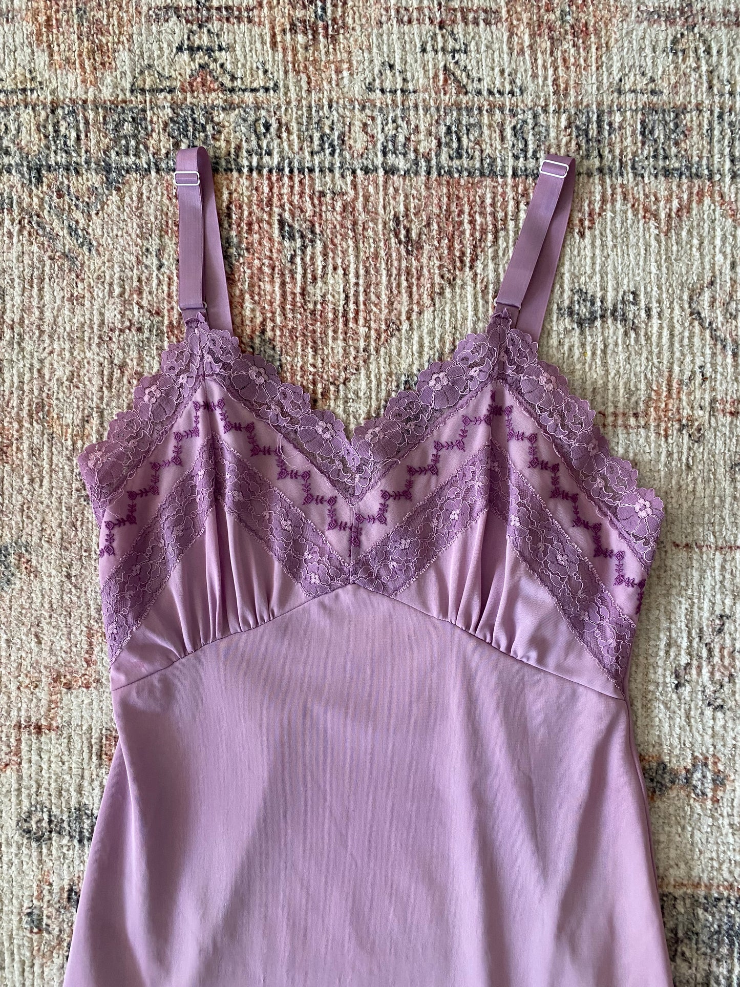 Vintage Hand Dyed Purple Midi Slip Dress