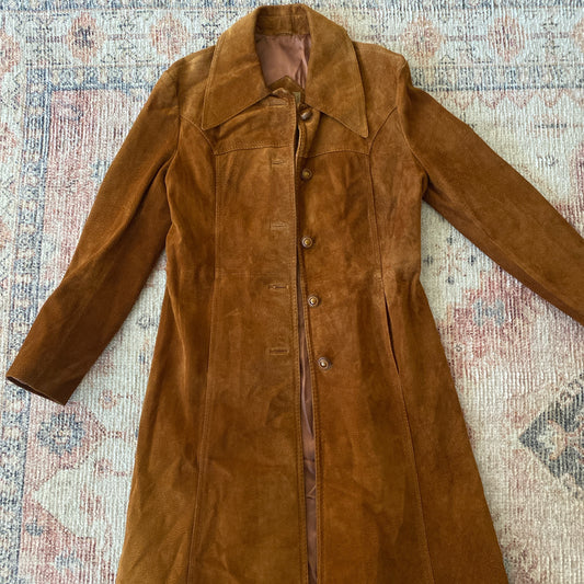 Vintage 1980’s Yutil Leather/Suede Trench Coat