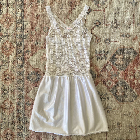 Vintage White Lace Mini Dress