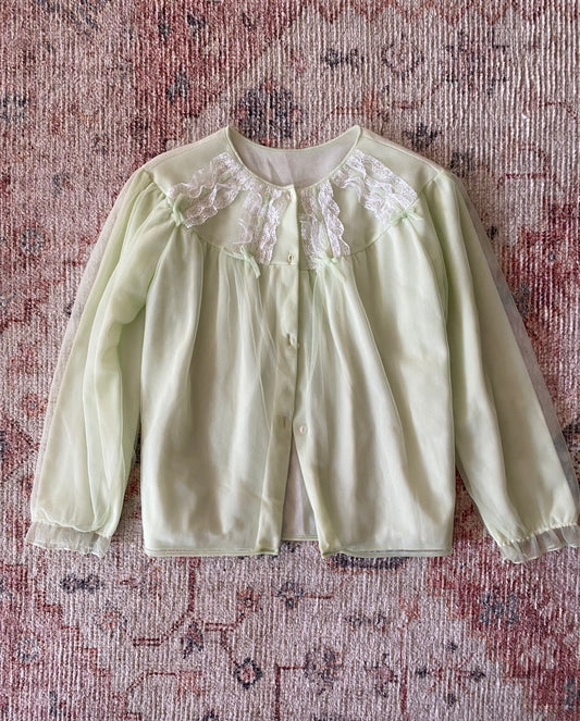 Vintage 1960’s Seafoam Green Bed Jacket