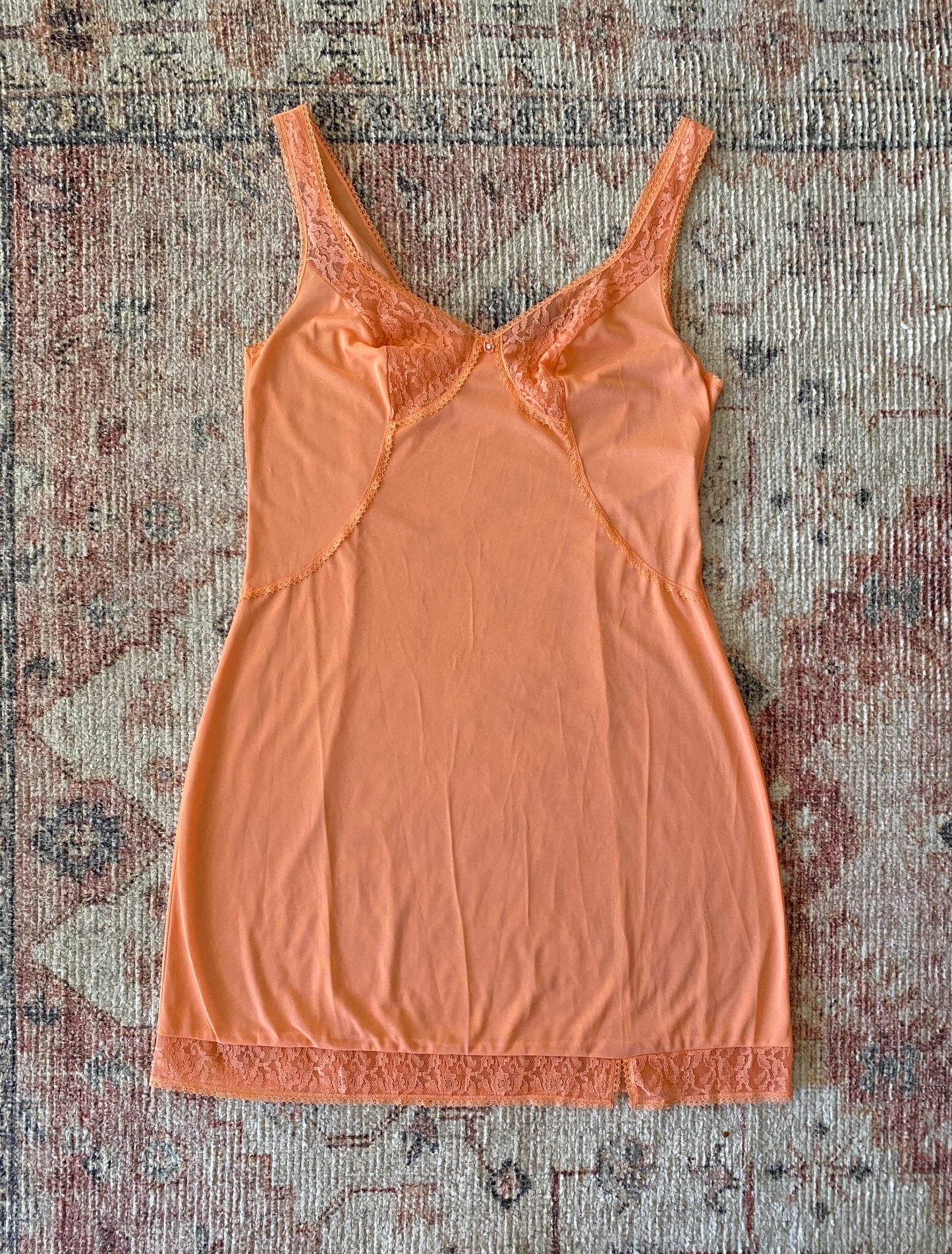 Vintage 1960’s Peach Sheer Midi Slip Dress