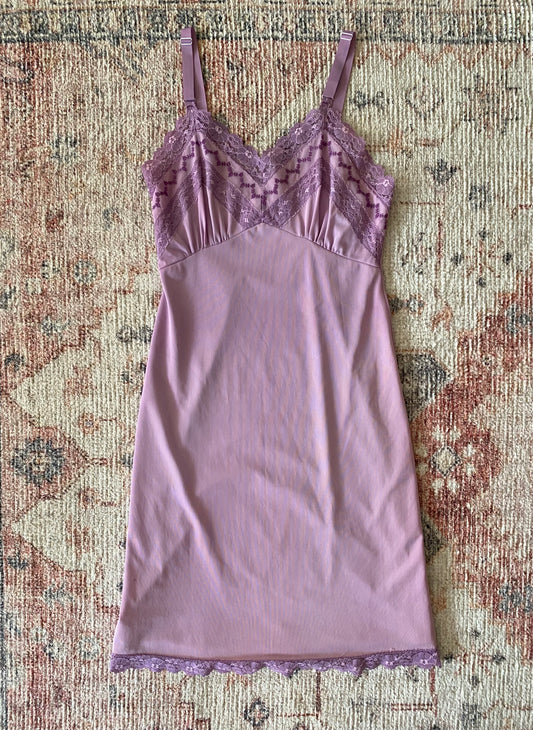 Vintage Hand Dyed Purple Midi Slip Dress