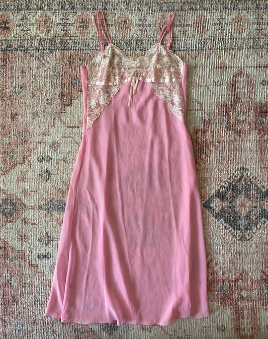 Vintage Pink Sheer Maxi Dress