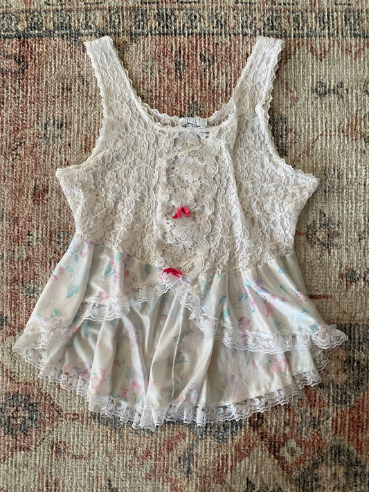 Vintage Handmade Floral Lace Tank