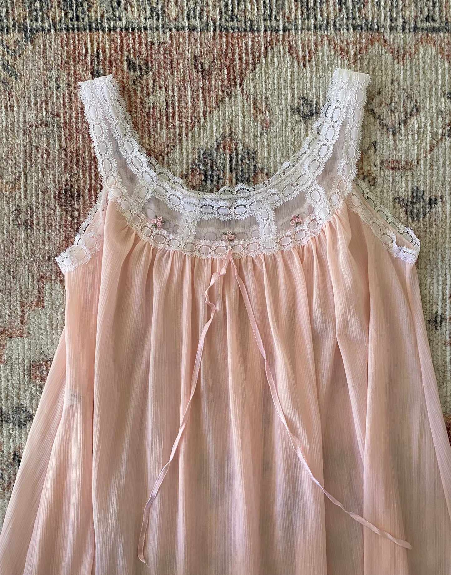 Vintage Pink Sheer Babydoll Dress