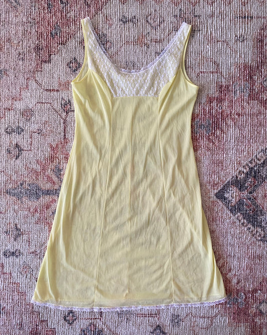 Vintage 1960’s Yellow Sheer Midi Slip Dress